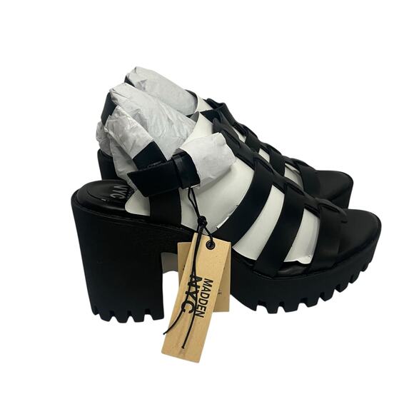 NWT Madden NYC Women's Black Fisherman's Sandals Size 10 - Picture 1 of 8